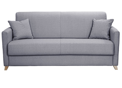 Sofá cama 3 plazas nórdico gris claro con colchón de 18 cm SKANDY
